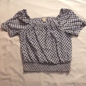 Brand: Michael Kors       Color: White and Blue     Pattern: Blue diamond prints
